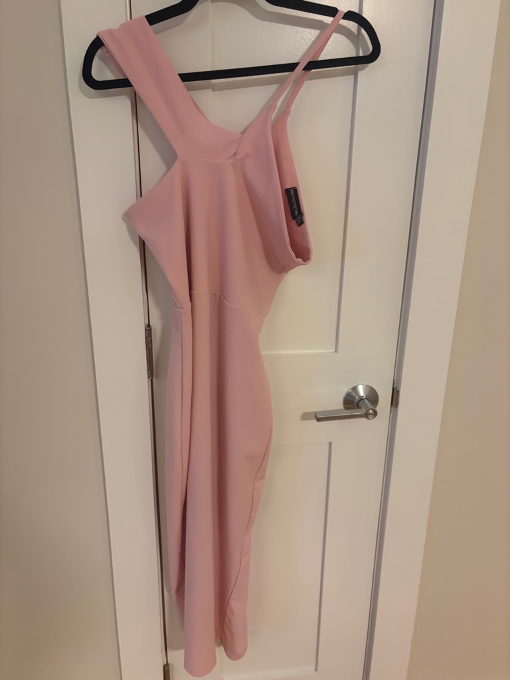 PrettyLittleThing Dusty Pink One-Shoulder Bodycon Midi Dress